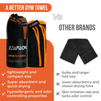 Small Microfiber Gym Towels for Men and Women Active Sports (32" L x 16''W)-Lightweight Quick Dry Gym Towel for Sweat-Workout Towels Ideal for Yoga, Camping, Running, and Outdoor Activities