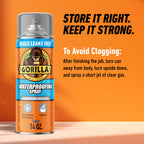 Gorilla Waterproofing Spray Clear, Flexible Rubberized Sealant Coating, Paintable UV Resistant, Seals Water Air Moisture, 14 oz (Pack of 2), for Roofs Gutters Skylights RVs Windows & More