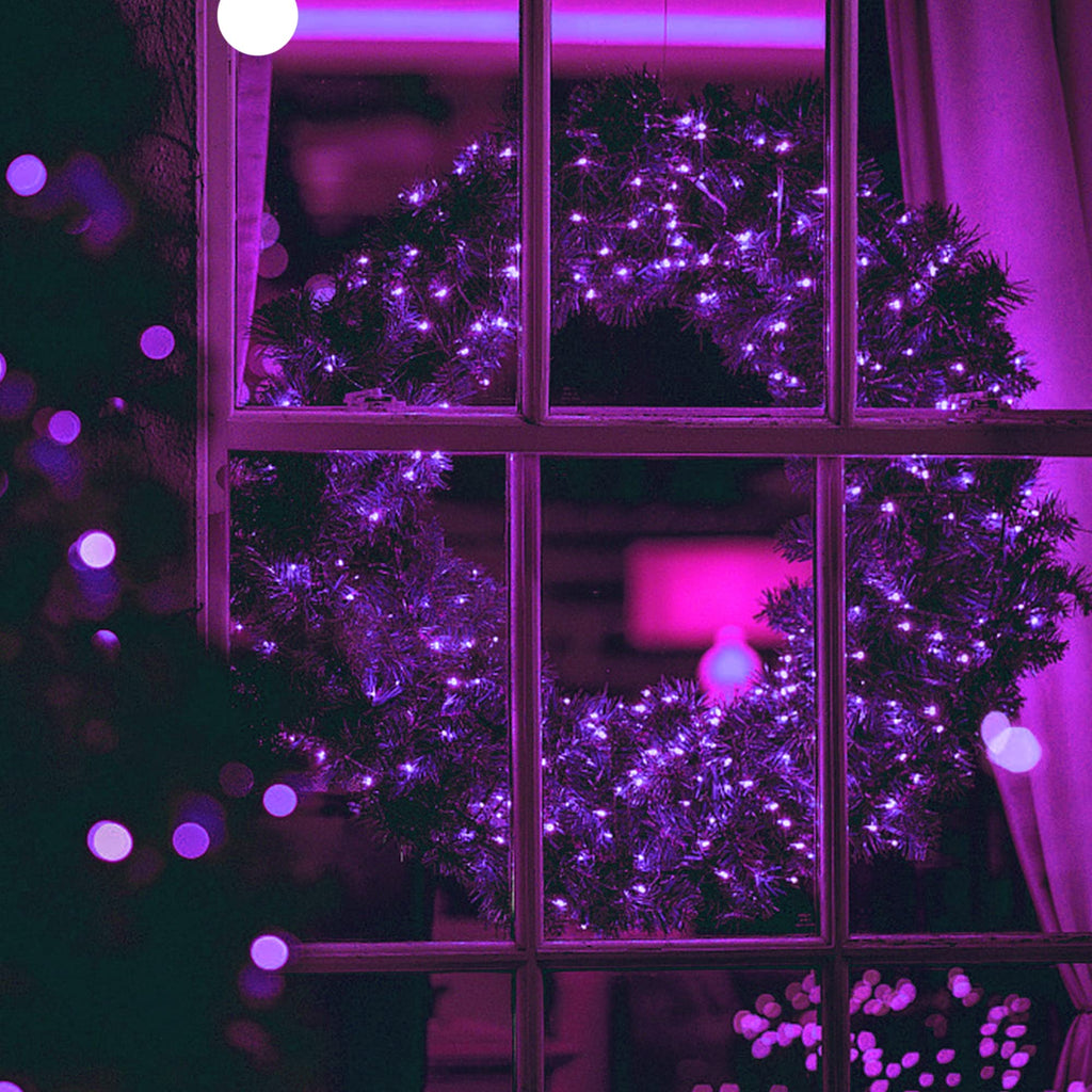 Twinkle Star 33 FT 100 LED String Lights, Plug in String Lights 8 Modes Waterproof for Indoor Outdoor Christmas Tree Wedding Party Bedroom (Purple, 33 ft)