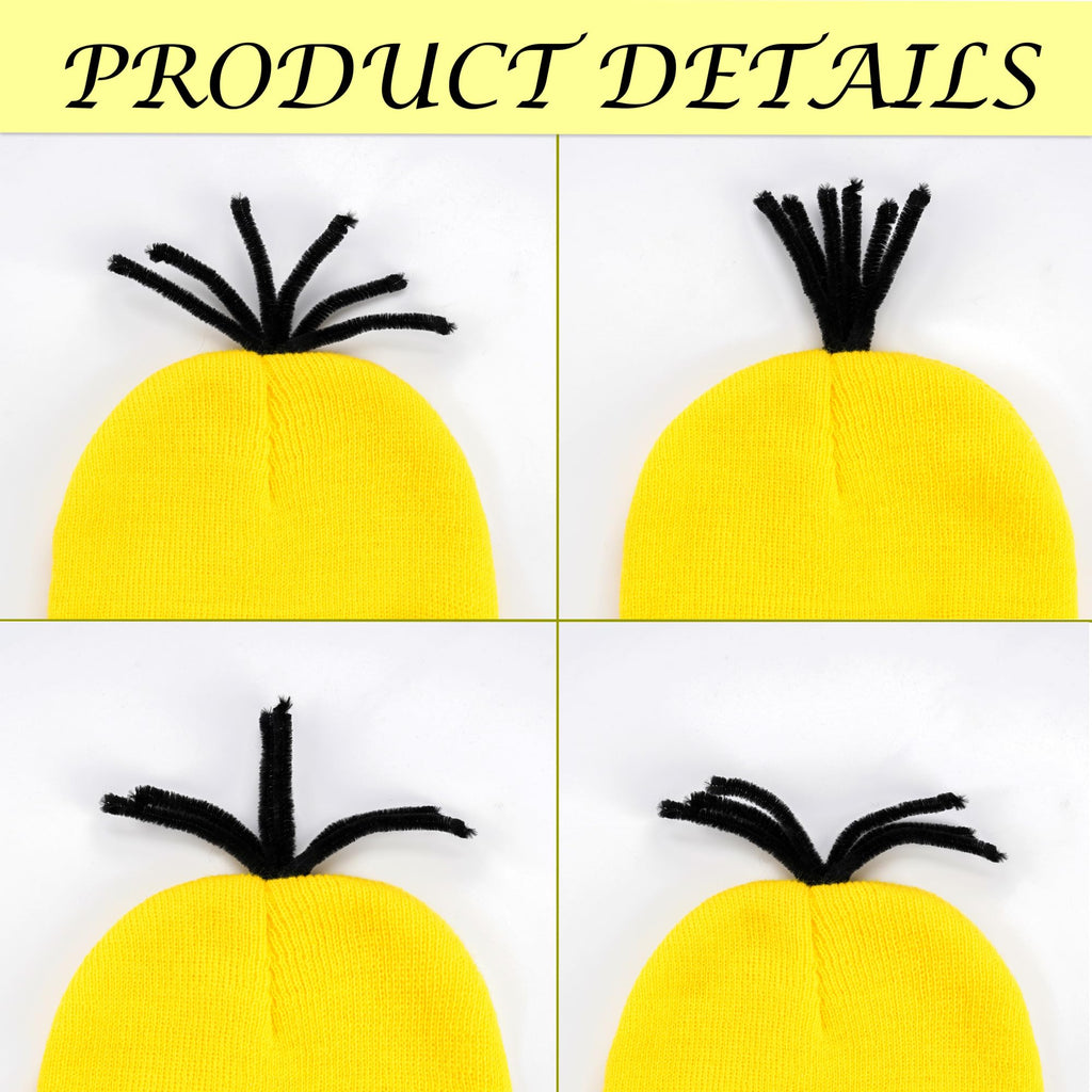Eybila 3Pcs Halloween Costume Accessories Adult Steampunk Goggles Glasses Yellow Beanie Knit Hats Black Gloves Women Christmas Cosplay Party Set