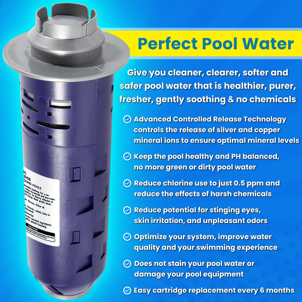 Replacement for Nature2 Duoclear 25 35 Mineral Cartridge W28000 W28001 for All Zodiac Duoclear & Nature2 Fusion, Fusion Soft, Vision Pro System Aboveground Ingroud Swimming Pool Up to 35,000 Gallons