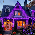 JMEXSUSS 250 LED Halloween String Lights, 91.5ft Purple Halloween Lights Outdoor Waterproof, 8 Lighting Modes Connectable Christmas Tree Lights for Yard Patio Party Holiday Decorations
