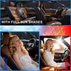 KMF 8pcs Full Thicken Sun Shades for 2025 2026 Tesla Model Y Juniper Accessories, Tesla Y Privacy Car Window Covers for Windshield Side Rear, UV Block and Blackout for Camping Outdoor