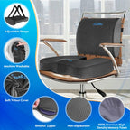 CloudBliss Seat Cushion,Office Chair Cushion,Car Seat Cushion,Lumbar Support Pillow for Office Chair,Back Support Memory Foam Pillow Coccyx Cushion for Tailbone Pain,Sciatica & Back Pain Relief -Grey