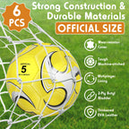 Glimin 6 Pcs Christian Charity Donation Supplies Deflated Soccer Ball Bulk with Pump Official Size Samaritan's Purse Operation Christmas Machine Stitched Ball(Size 5,Stylish)