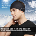 Mens Running Headband,5Pack,Mens Sweatband Sports Headband for Running,Cycling,Basketball,Yoga,Fitness Workout Stretchy Unisex Hairband (5 Black)