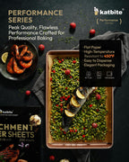Katbite 200 Pcs Parchment Paper Sheets, 12x16IN Ultra-strong Unbleached Baking Paper Non-Stick for Professional Baking, Pre-cut Parchment Paper Suitable for Baking,Cooking [Performance Series]