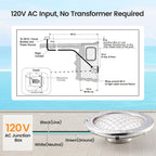 SURAIELEC Pool Lights for Inground Pool, 10 Inch 120V LED Underwater Light, 35W (300W Equivalent), 4000LM, Cool White 6000K, Fits 10" Large Wet Niches, Stainless Steel Housing, 50FT Cord