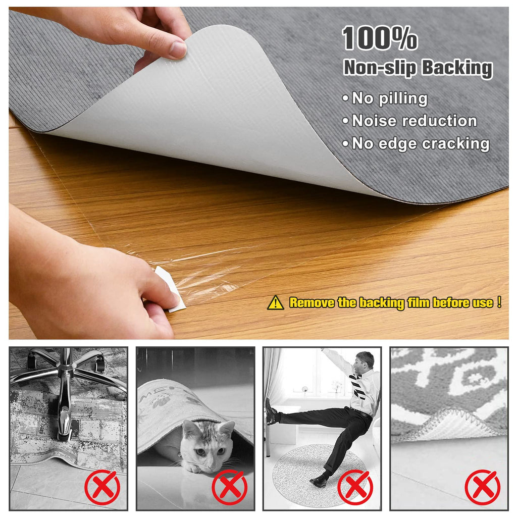 Placoot Desk Chair Mat for Hardwood Floor Corduroy Surface 1/6" Thick 55"x35" Office Chair Mat for Rolling Chairs-100% Large Anti-Slip Backing Under Desk Low-Pile Office Rug Floor Mat