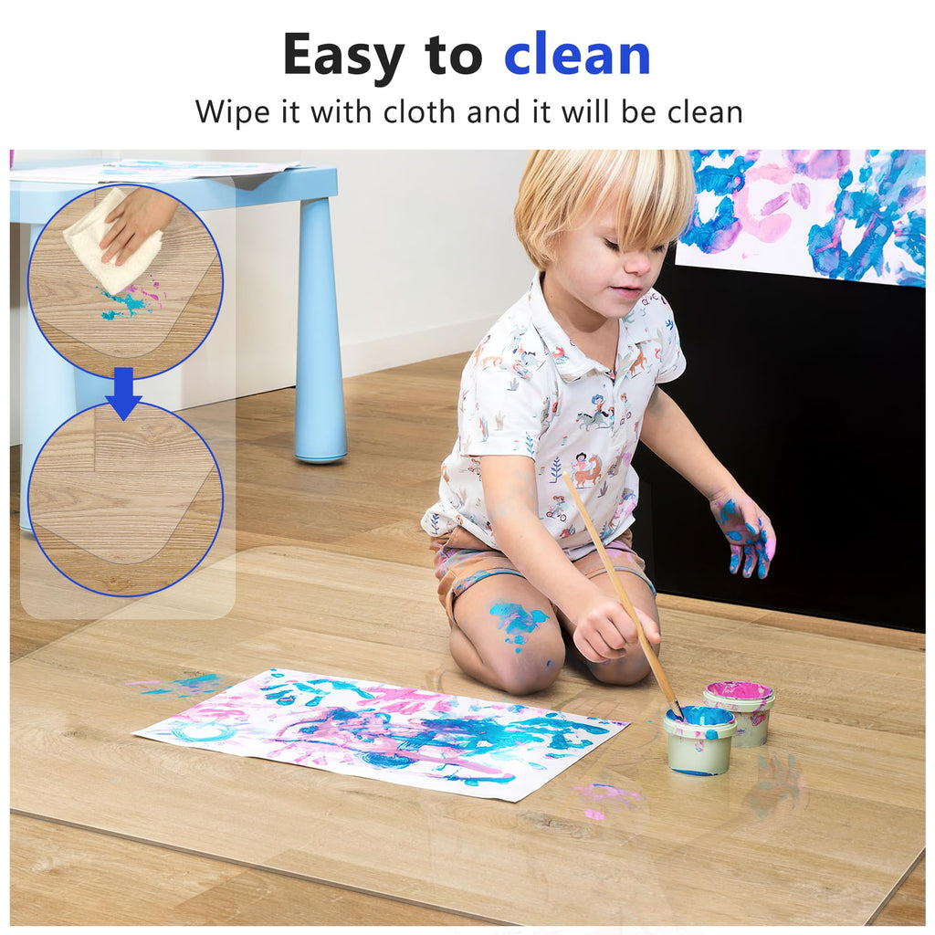 Office Chair Mat for Hardwood Floor, 36"x48" Clear Desk Chair Mat Easy Glide for Rolling Chair, Heavy Duty Vinyl Floor Protector Mat for Home or Office, Easy Clean and Flat Without Curling