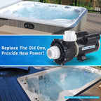 LINGXIAO SPA Pump, 2 Speed Hot Tub SPA Pump - 1.5HP LX SPA Motor, 115V, 2"Port, 48 Frame - (Model: 48WUA1001C-II)