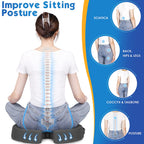 TushGuard Seat Cushion for Office Chair Memory Foam Non-Slip Desk Seat Cushion Back, Coccyx, Sciatica, Tailbone Pain Relief Butt Pillow for Office Chair, Car, Wheelchair, Grey