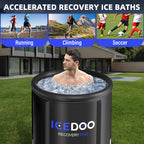 Upgrade XL Ice Bath Tub for Athletes, 119 Gallons Hot & Cold Plunge Tub with Cover for Recovery, Cold Water Therapy, Multiple Layered Portable Whirlpool Bathtubs for for Home, Gym & Outdoor