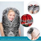 Faux Fur Fabric Christmas Fluffy Fuzzy Craft Shaggy Synthetic Plush Patch Sewing Fur Cuts for DIY Halloween Winter Costume Gnome Beard Miniature Dolls Costume Rugs Mats (Gray,4 x 100 Inch)