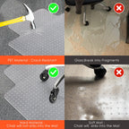 Vicwe Office Chair Mat for Carpet, 32" X 55" Heavy Duty Desk Chair Mat for Carpeted Floors, Easy Glide Rolling Plastic Floor Mat, Ship Flat,Easy to Clean with Lip