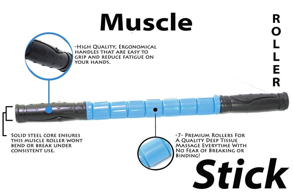 The Stick Massage Roller Original | Muscle Roller Massage Stick for Legs | Exercise Roller Massage Tools for Sports Athletes and Runners 17.75" - Original Blue