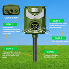 YARDefense Solar Powered Ultrasonic Animal Repeller with Flame Simulated Lighting Motion Sensor and Flame-Proof Enclosure Deters Stray Canines Foxes Raccoons Skunks Rabbits and Deer 2 Pack