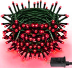 Upgraded 82FT 200 LED Red Christmas Lights Outdoor & Indoor, Memory Function & Timer & 8 Modes, Extendable Green Wire Waterproof Lights for Christmas Tree Party Wedding Home Garden Decorations (Red)