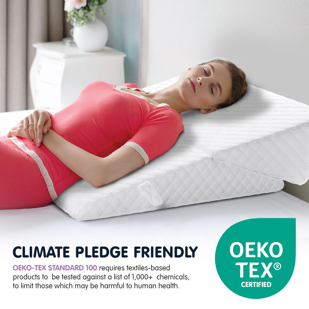 Adjustable Bed Wedge Pillow for Sleeping - Wedge Pillow for Sleep Apnea, Gerd, Acid Reflux Relief, Post Surgery - Foam Wedge Pillow for Back Pain Relief, Sleep Apnea Pillow Wedge or for Seniors