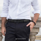 Mens Belt - Mens Ratchet Belt Leather 1 3/8" for Dress Pant - Micro Adjustable Belt Fit Everywhere