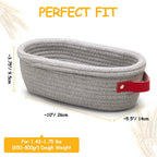 Dimpola Banneton Bread Proofing Basket - Cotton Oval Banneton Basket Set of 2 Sourdough Proofing Baskets Round Proofing Bowls Handmade Rattan Baskets and Liners
