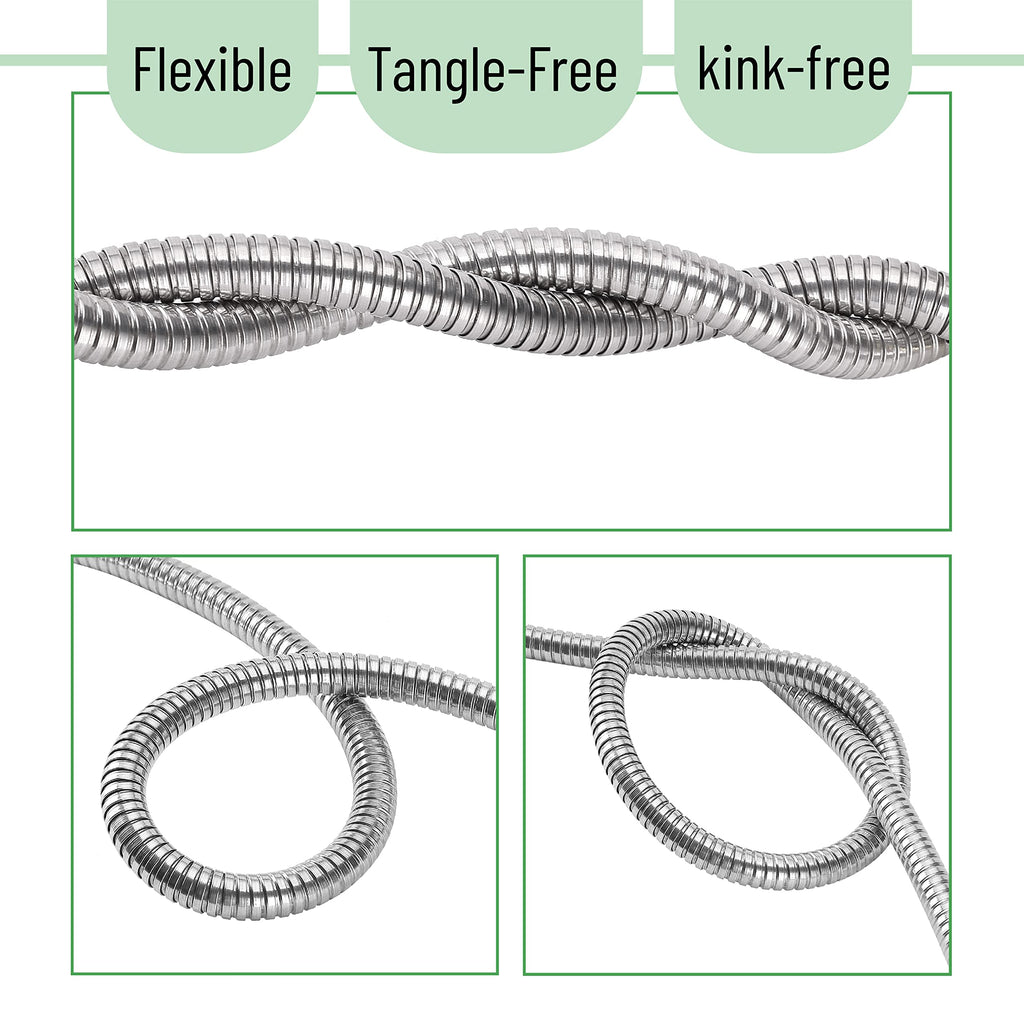 UNCO- Short Garden Hose, 3 Feet, Heavy Duty Stainless Steel Hose, Water Garden Hose, Metal Garden Hose