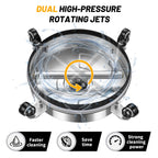 14" Pressure Washer Surface Cleaner with 4 Wheels - Stainless Steel Surface Cleaner for Pressure Washer Attachment for Concrete, Patio, Sidewalk, Deck and Driveways - PWS14