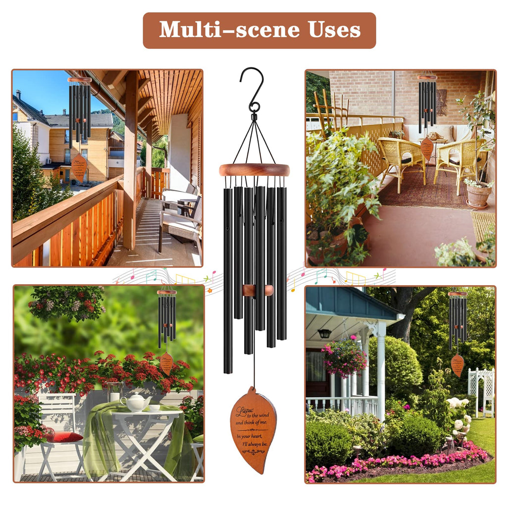 Soopau Memorial Sympathy Wind Chimes , Sympathy Gift Baskets in Memory of a Loved One Mother Father For Memorial/Bereavement/Condolence , 30" Wooden