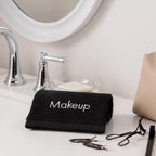 Arkwright Makeup Remover Wash Cloth - (Pack of 6) 100% Cotton Soft Quick Dry Fingertip Face Towel Washcloths for Hand and Make Up, 13 x 13 in, Black