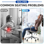 Gel Seat Cushion for Long Sitting, Large Seat Pad for Hip Pain, Buttocks Pressure Relief Office Chair Cushion, Gaming Chair Gel Pad, Wheelchair gel cushion, Truck seat, Non-slip cover with Ties