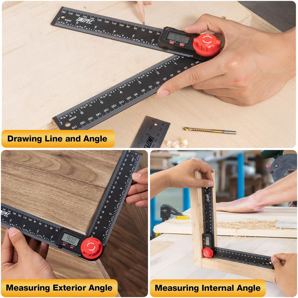 Digital Angle Finder Protractor, Angle Finder Ruler, 7inch 200mm, Angle Measuring Tool for Woodworking,Carpenter,Construction,DIY Measurement