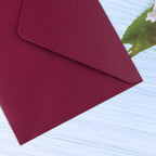 PONATIA 50 PCS/Pack A7 Envelopes, 5.25 x 7.5'' Shiny Burgundy Envelopes, 5x7 envelopes Perfect for Wedding Invitation Cards, Greenting Cards, Christmas Gift Cards Envelopes