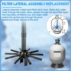 SX244DA Lateral Assembly with Center Pipe for Hayward s244t Sand Filter Tank, Pool Threaded Lateral Compatible with Hayward S244TC, S270T, S270T2 Sand Filter, Spa Pool Sand Filter Replacement Parts