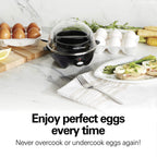 Hamilton Beach 3-in-1 Electric Egg Cooker for Hard Boiled Eggs, Poacher Eggs, Omelet Maker & Vegetable Steamer, Holds 7, Black (25507)