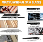 8-In-1 Multi Blades Hand Saw, Drywall Cutter. Hacksaw. Long Blade Hand Saw, Jab Saw, For Cutting Drywall, Sheetrock, Wood, Metel, Plastic, Plywood. Blade Quick Change Mechanism.