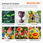 Shuttle Art Outdoor Acrylic Paint Set, 36 Colors 2oz/60ml Waterproof Acrylic Paint with 10 Brushes 1 Palette, Rich Pigmented Paints for Artists, Beginners on Rocks, Wood Crafts, Garden Statues