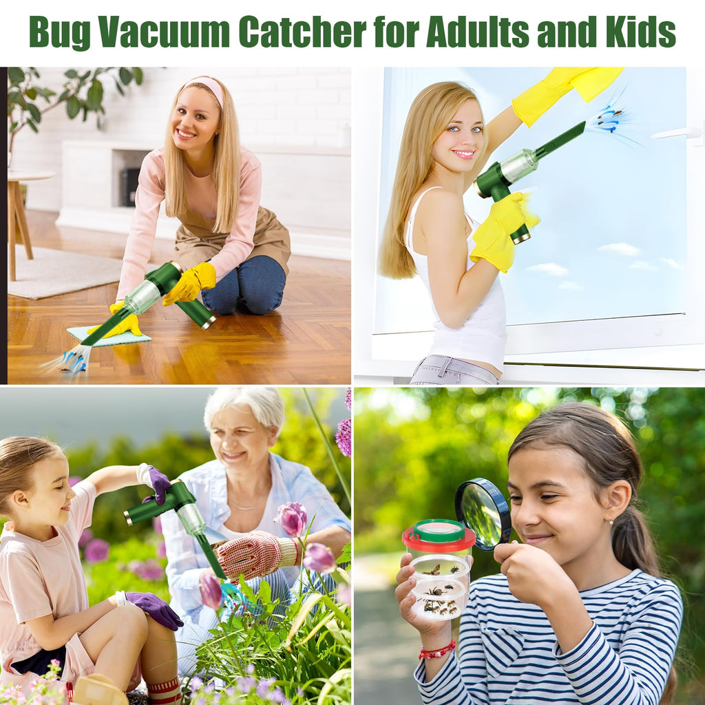 Jahy2Tech Bug Vacuum Catcher,Cordless Handheld Vacuum Cleaner with LED Light Rechargeable Portable Bug Catcher Grabber 6000Pa Suction Power Bug Sucker Insect Stink Moth Spider and Car Cleaning Green