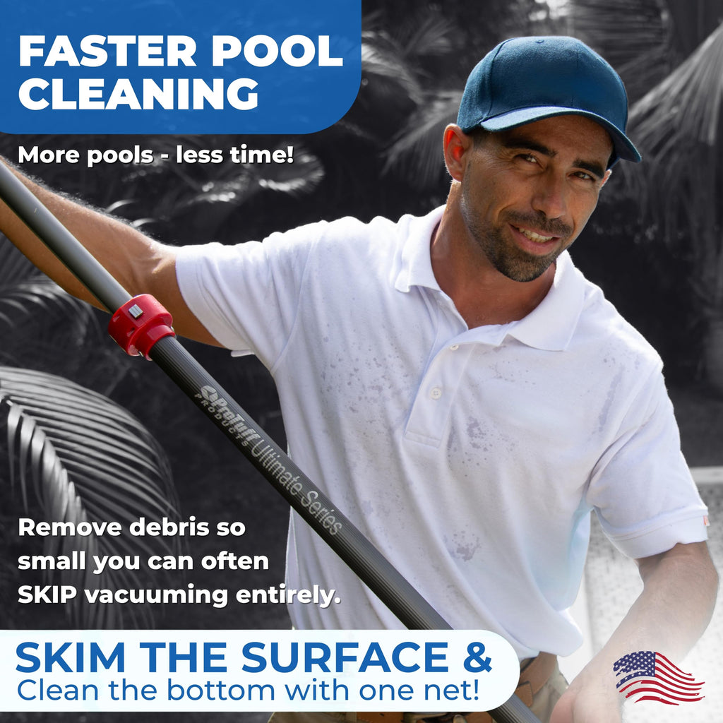 ProTuff 17” Silt Net Pool Skimmers for PROS – 6 Pack – “490 Promise” Unlimited, Unconditional Replacement -- Ultra-Durable Ultra-Fine Net for Silt – Heavy-Duty Aluminum Frame & EZ-Clip Pole Attachment