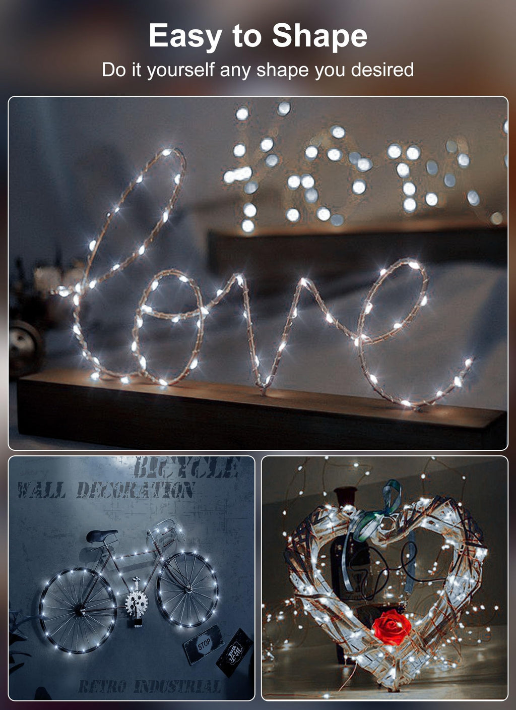 66Ft 200 LED Outdoor String Lights, Pure White Fairy Lights Battery Operated with Remote, Waterproof Twinkle Lights for Bedroom Dorm Patio Tapestry Backyard Garden Party Indoor Christmas Decoration