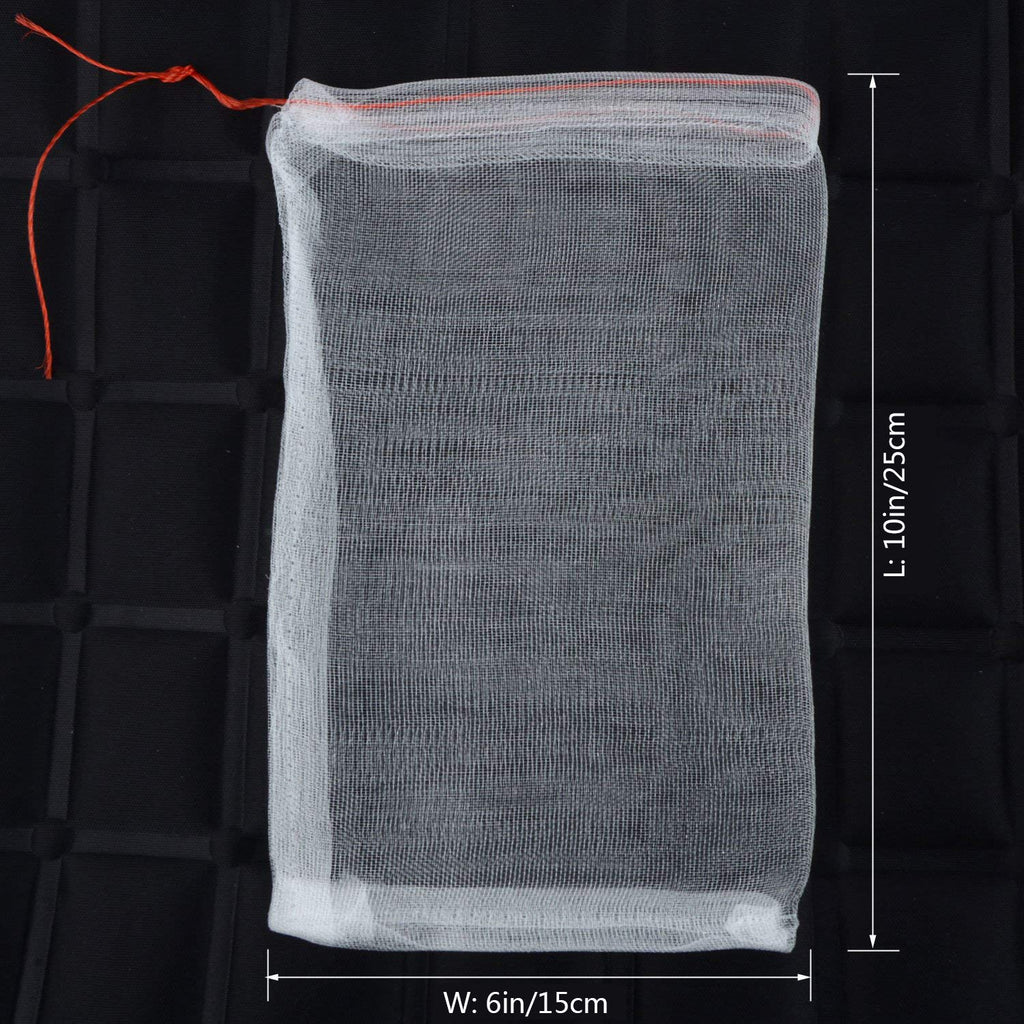 Feitore 100 Pcs Fruit Protection Bags, 10"x6" Insects Mosquito Bug Net Barrier Bag Garden Plant Flower Fruit Protect Bag Mesh Netting Bags from Birds Squirrels Insect Pest