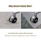 Kuyal Office Chair Mat for Carpets,Transparent Thick and Sturdy Floor Mats for Low and No Pile Carpeted Floors, with Studs (36" X 48" with Lip)