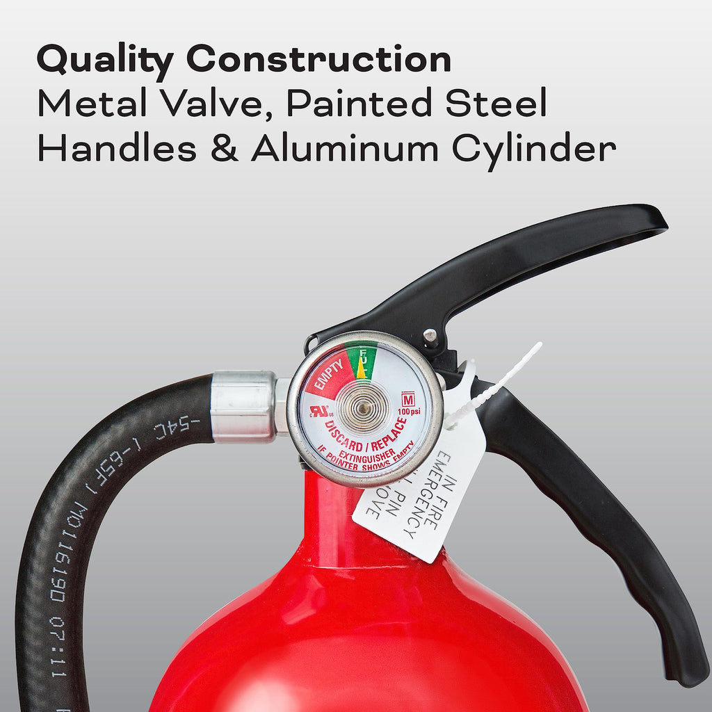 Kidde Fire Extinguisher for Home & Office Use, 2-A:10-B:C, 7.13 Lbs., Hose & Wall Mount (Included) & Fire Extinguisher for Home, 1-A:10-B:C, Dry Chemical Extinguisher, Red, Mounting Bracket Included