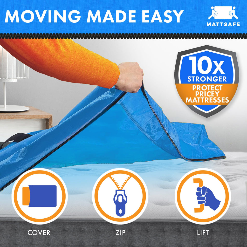 Nordic Elk Mattress Bags for Moving and Storage (Queen Size) - Mattress Cover for Moving - Heavy Duty, 8 Handles and Strong Zipper Closure - Mattress Storage Bag, Moving Supplies & Moving Bag