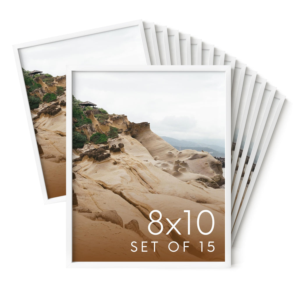 HAUS AND HUES Standalone Aluminum White Frames Set of 15-8x10