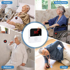 WiFi Caregiver Pager System Wireless Call Button Life Alert Systems Call Bell Fast Help Panic Button for Elderly Patient Seniors Disabled 2 Emergency Button 2 Receiver (only Supports 2.4GHz Wi-Fi)