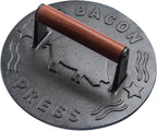 Heavy-Duty Cast Iron Burger Press 7 Inch Round Burger Smasher, Grill Press for Cooking Burgers, Bacon, Sandwiches, Steak, Ground Beef, Meats, Sausages, and So On