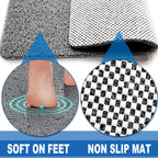 Shower Mats Non Slip for Elderly, 24x47’’Extra Lager Loofah Non Slip Shower Mat, Loofah Bath Mats for Shower, Non Slip Bath/Shower Mat for Elderly-Grey