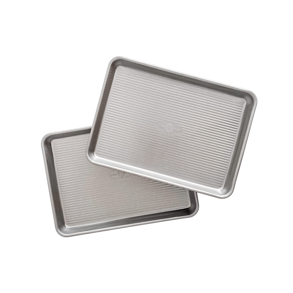USA Pan Nonstick Quarter Sheet Pan, Set of 2 & Bakeware Muffin Pan, 12-Well, Aluminized Steel