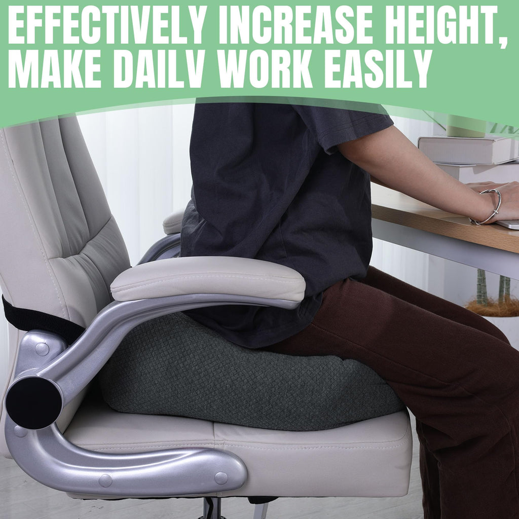 HOMBYS Extra Thick Chair Cushions for Office,6 in Breathable Adult Booster Seat for Car,Car Seat Cushion to Raise Seat Height,Shredded Memory Foam Desk Chair Cushion for Long Sitting,Dark Grey