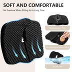 Enlarged Gel Seat Cushion 19in Super Large Thick, Gel Cushion Seat for Pressure Relief for Long Siiting, Coccyx Sciatica Pain Relief, Egg Cushion Chair Seat Pads for Wheelchair Car Office Chair